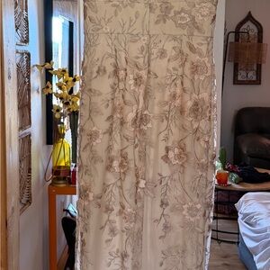 JS Collections Floral Embroidered Wedding Dress - Cream and Pink